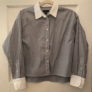 J Crew cropped poplin relaxed fit shirt